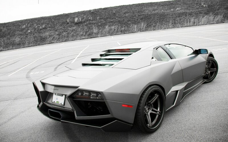 Matte gray Lamborghini sports car