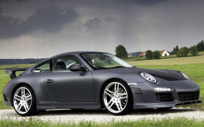 Matte Gray Sports Car — Dramatic, Photograph, Field