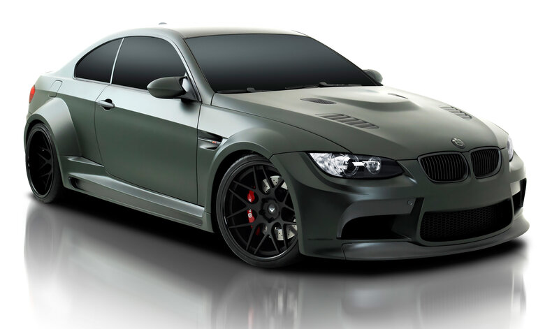 matte green BMW M3 coupe