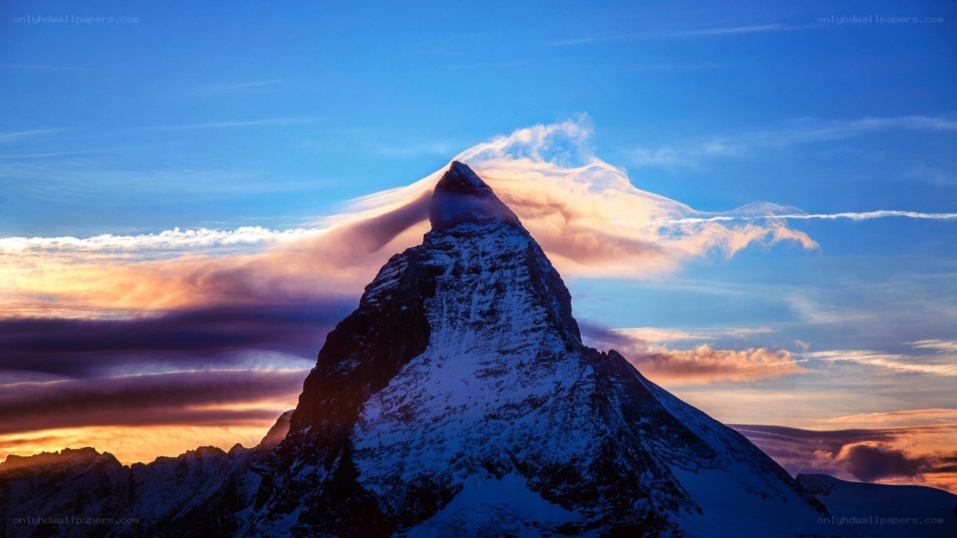 Matterhorn mountain at sunset