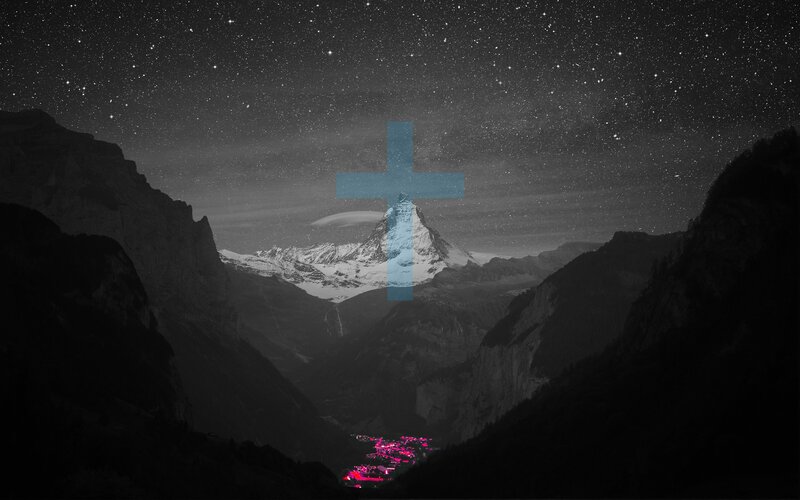 Matterhorn Mountain — Black, Dramatic, Night, Photograph, Village
