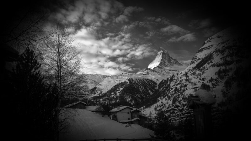 Matterhorn Mountain — Black, Dramatic, Winter, Photograph