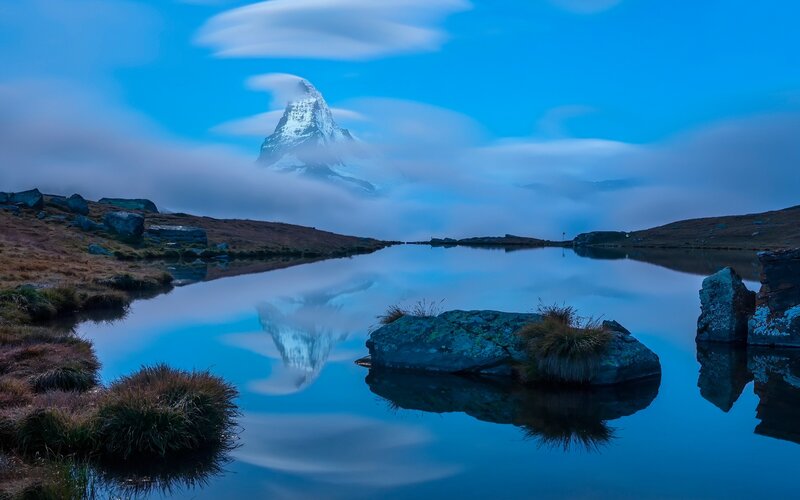 Matterhorn Mountain — Blue, Serene, Morning