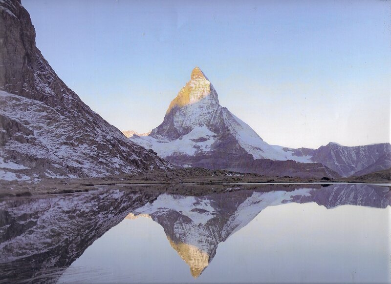 Matterhorn Mountain — Blue, Serene, Sunrise, Photograph, Lake