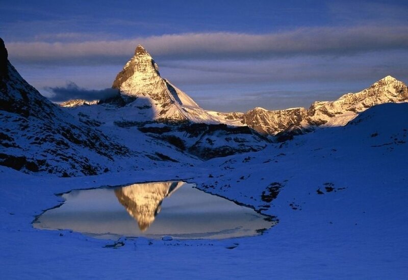 Matterhorn Mountain — Blue, Serene, Winter