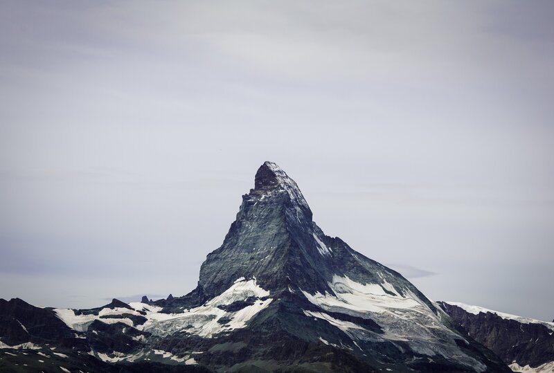 Matterhorn Mountain — Gray, Dramatic, Photograph