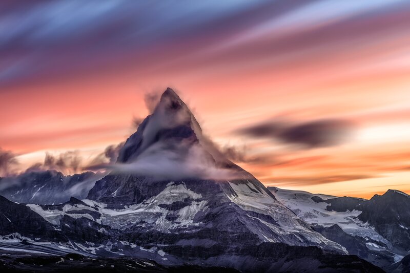 Matterhorn Mountain — Pink, Dramatic, Sunset