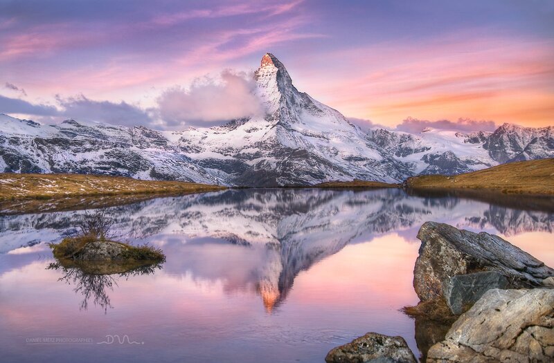 Matterhorn Mountain — Pink, Serene, Sunset, Photograph