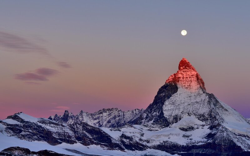 Matterhorn Mountain — Pink, Serene, Sunset