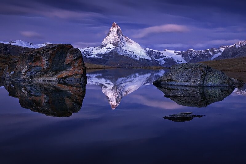 Matterhorn Mountain — Purple, Serene, Night