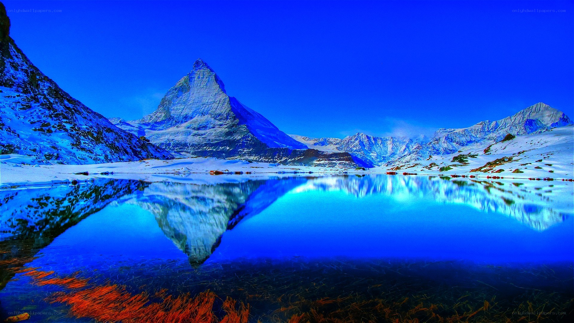 Matterhorn reflected in a lake
