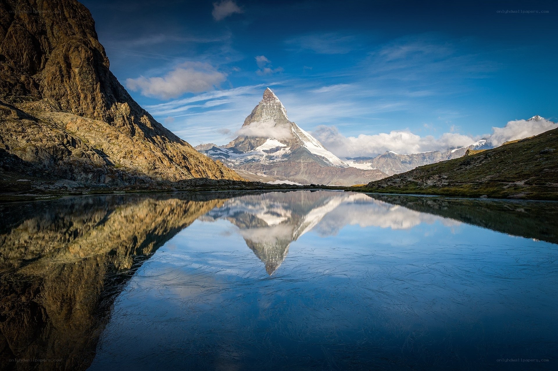Matterhorn reflected in a lake