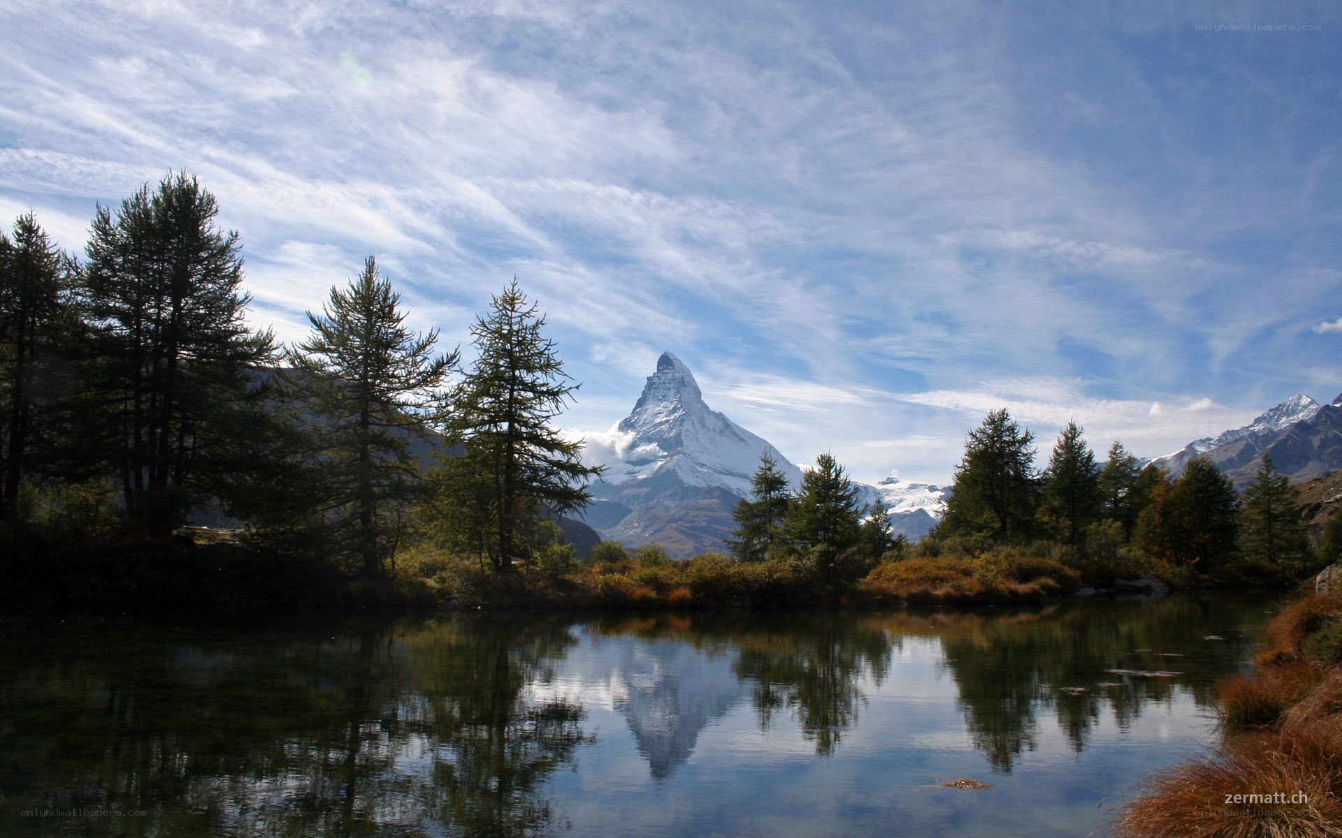 Matterhorn reflected in a lake