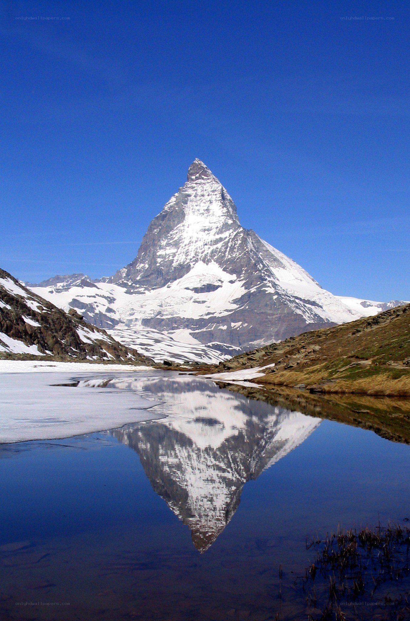 Matterhorn reflected in a lake