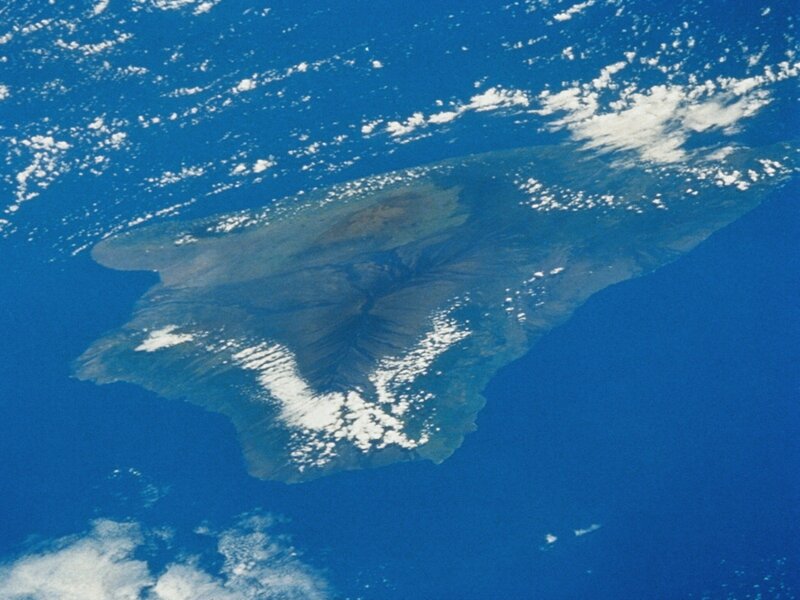 Maui island from space