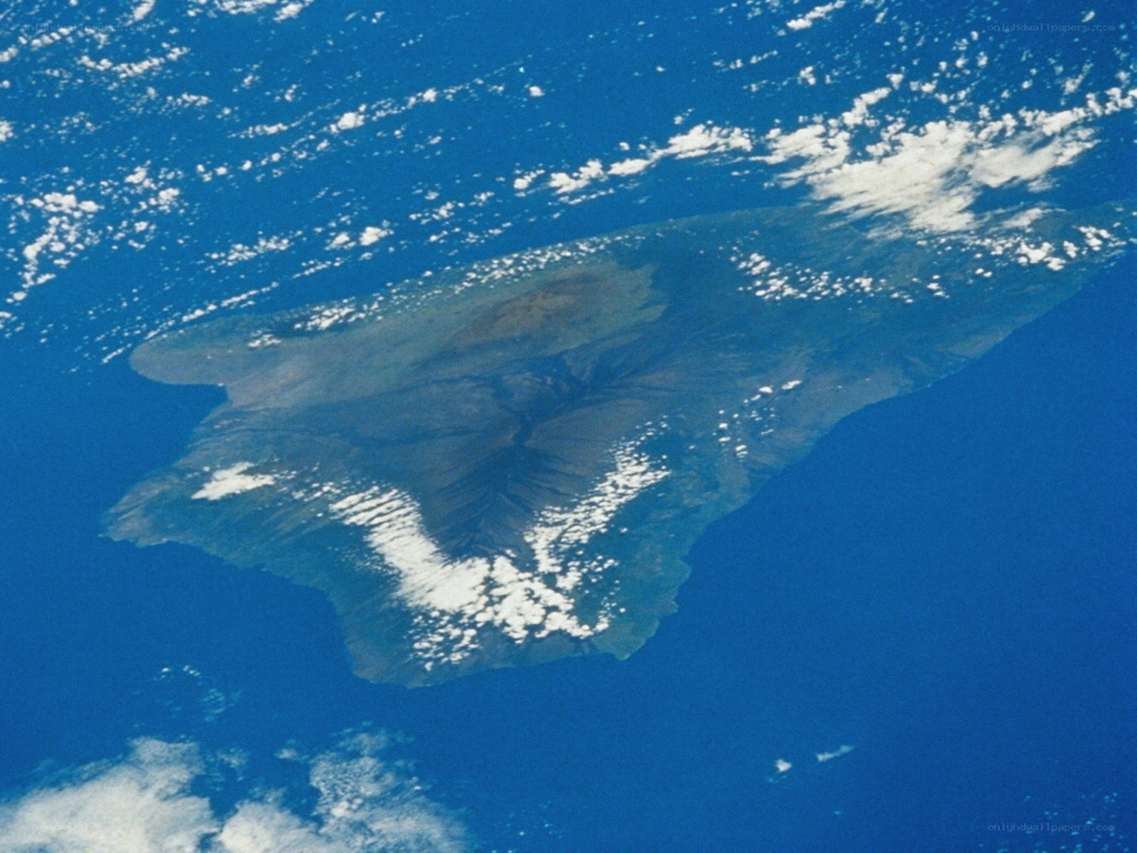 Maui island from space