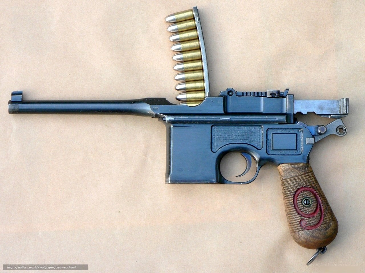 Mauser C96 pistol with magazine