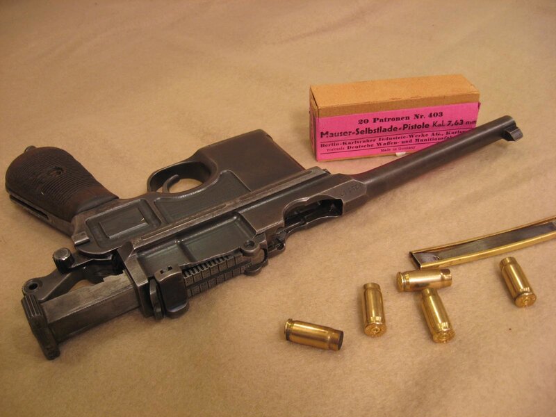 Mauser pistol with ammunition