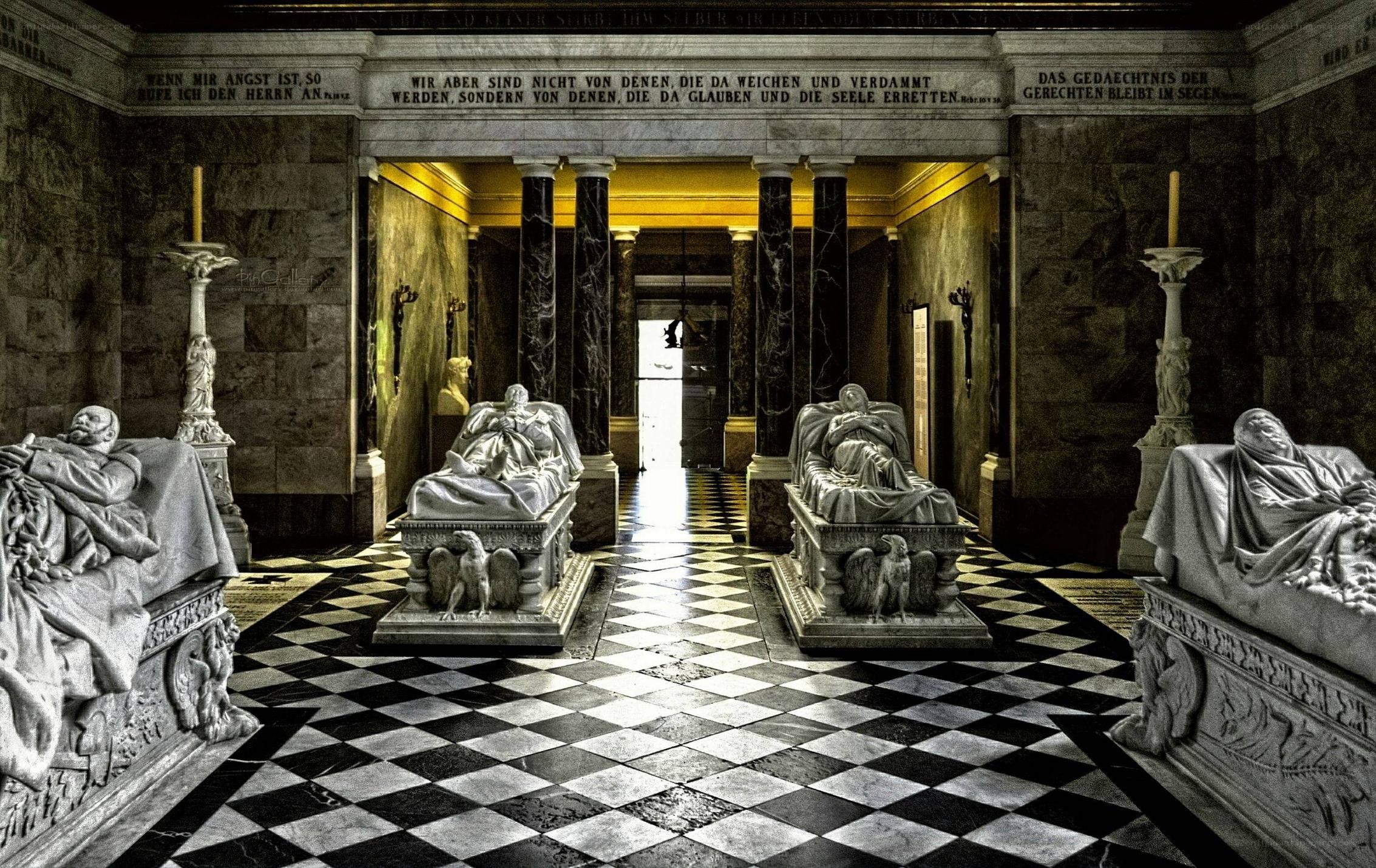 Mausoleum with marble statues