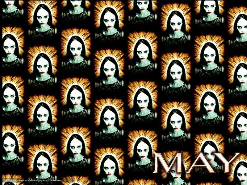 May calendar with repeating face pattern