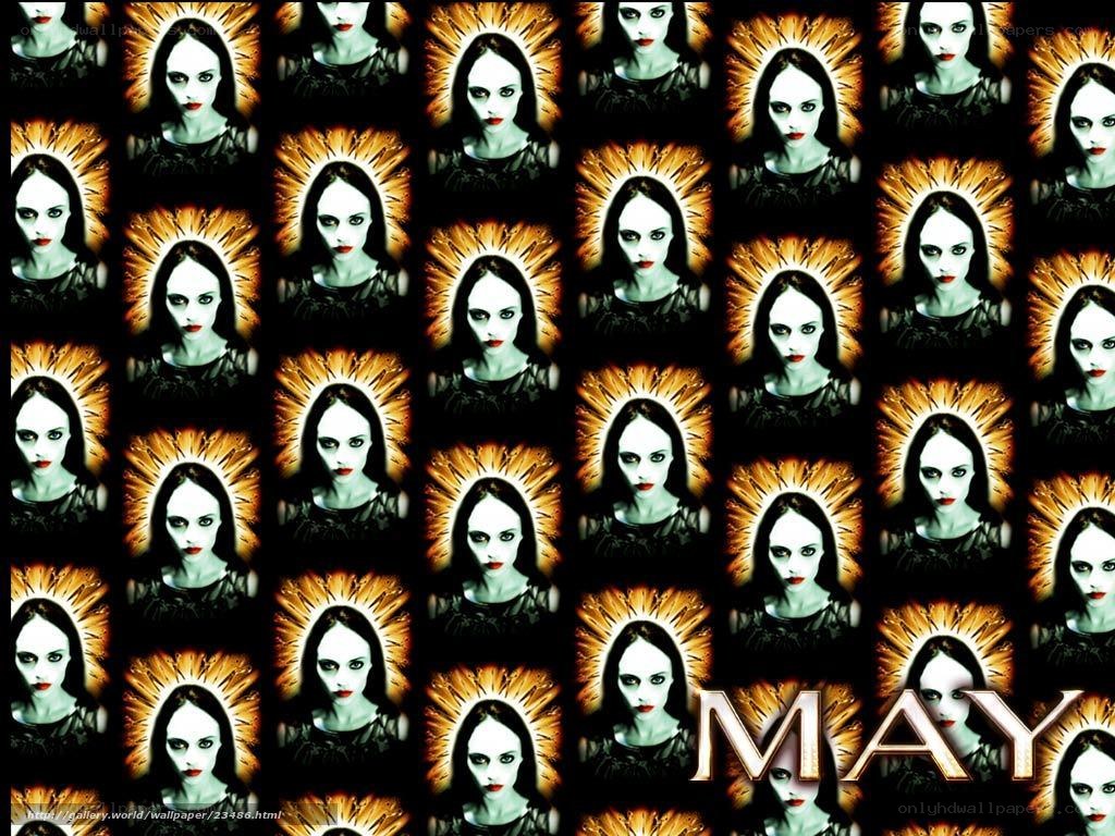 May calendar with repeating face pattern