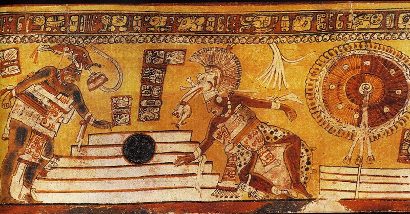 Mayan ball game mural