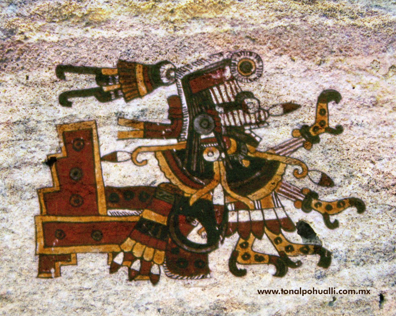Mayan mural of warrior