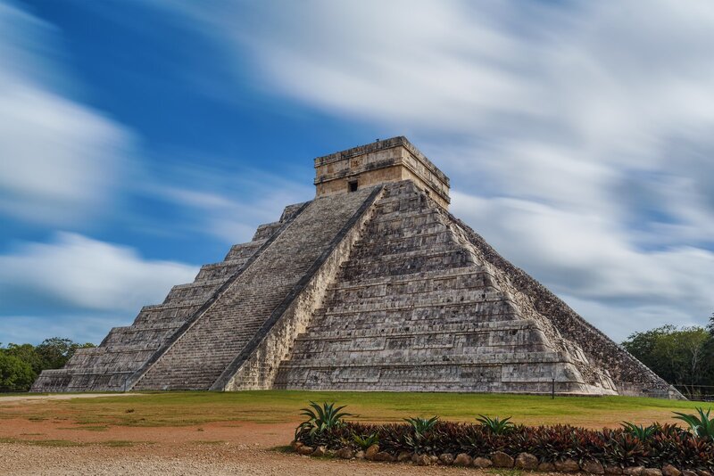 Mayan Pyramid at Chichen Itza — Blue, Dramatic, Afternoon