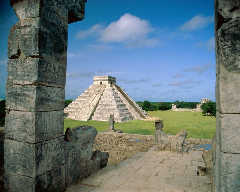 Mayan Pyramid at Chichen Itza — Blue, Serene, Afternoon, Photograph