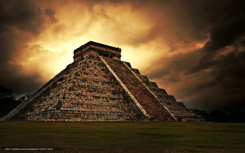Mayan Pyramid at Chichen Itza — Brown