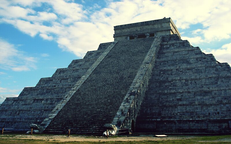 Mayan Pyramid at Chichen Itza — Gray, Dramatic, Afternoon