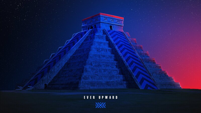 Mayan Pyramid at Night — Blue, Dramatic