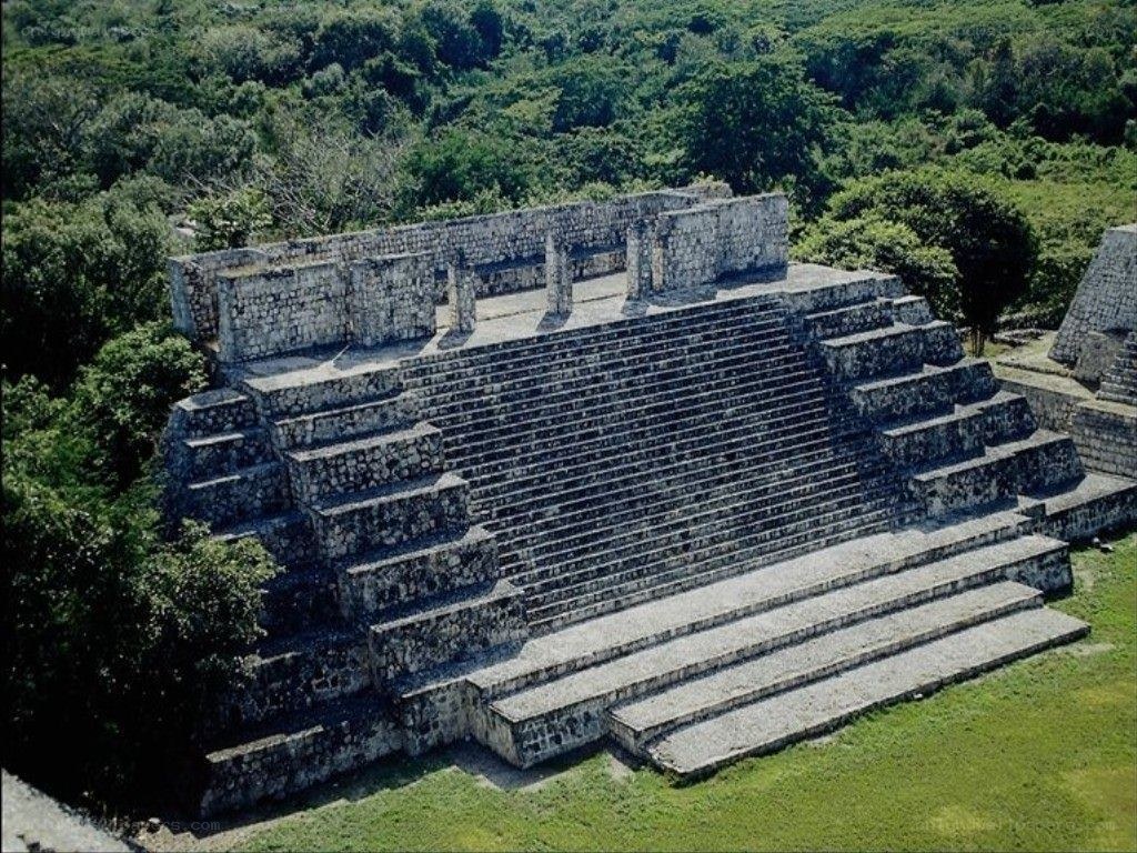 Mayan pyramid in jungle