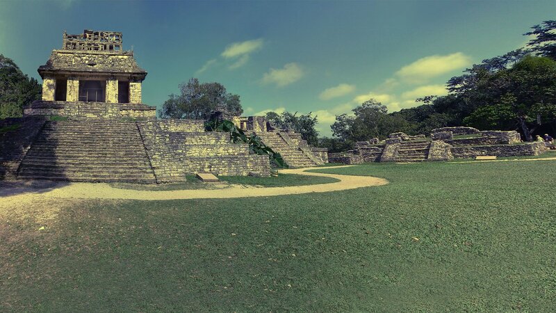 Mayan Pyramid Ruins — Green