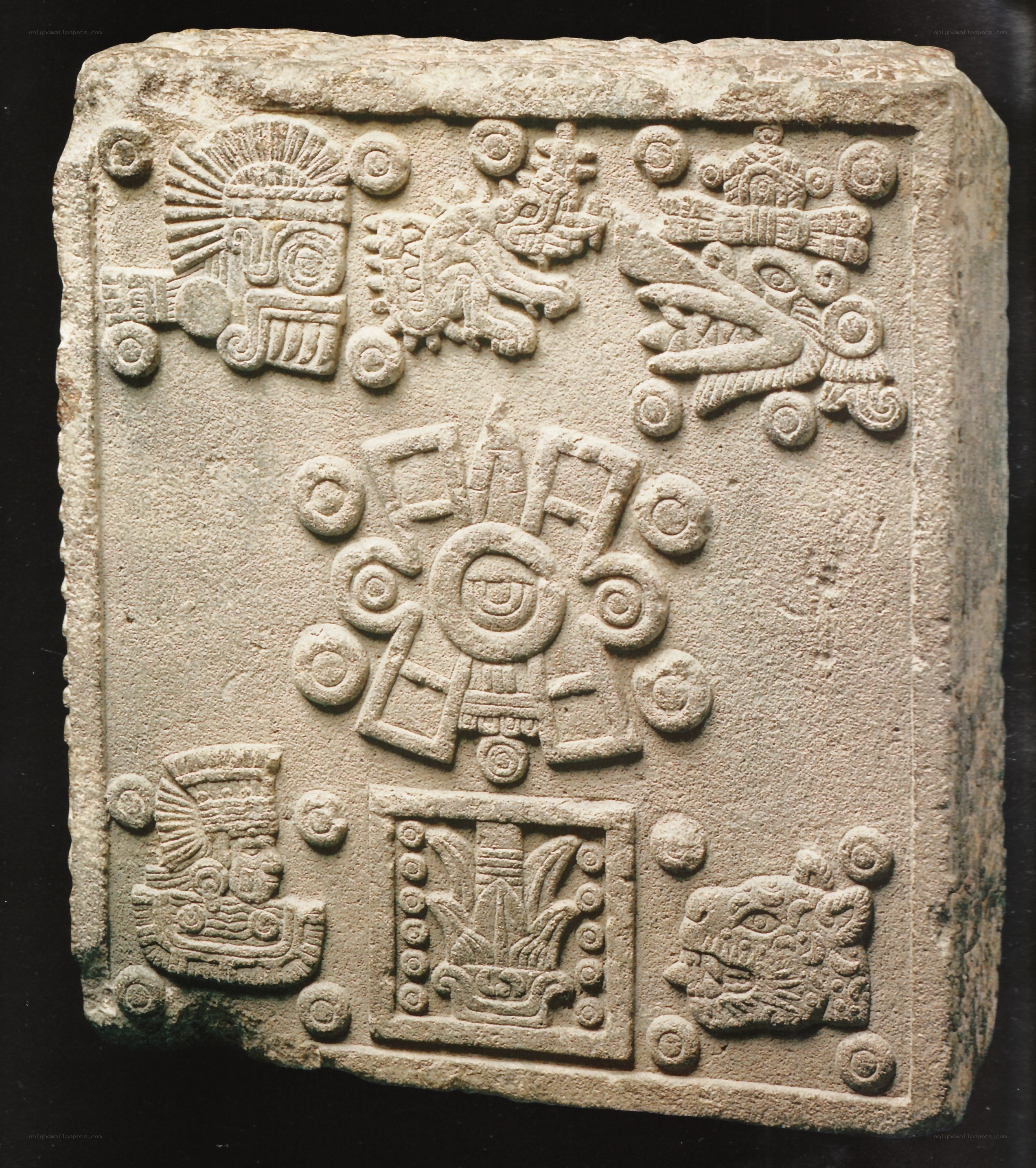 Mayan stone carving artifact