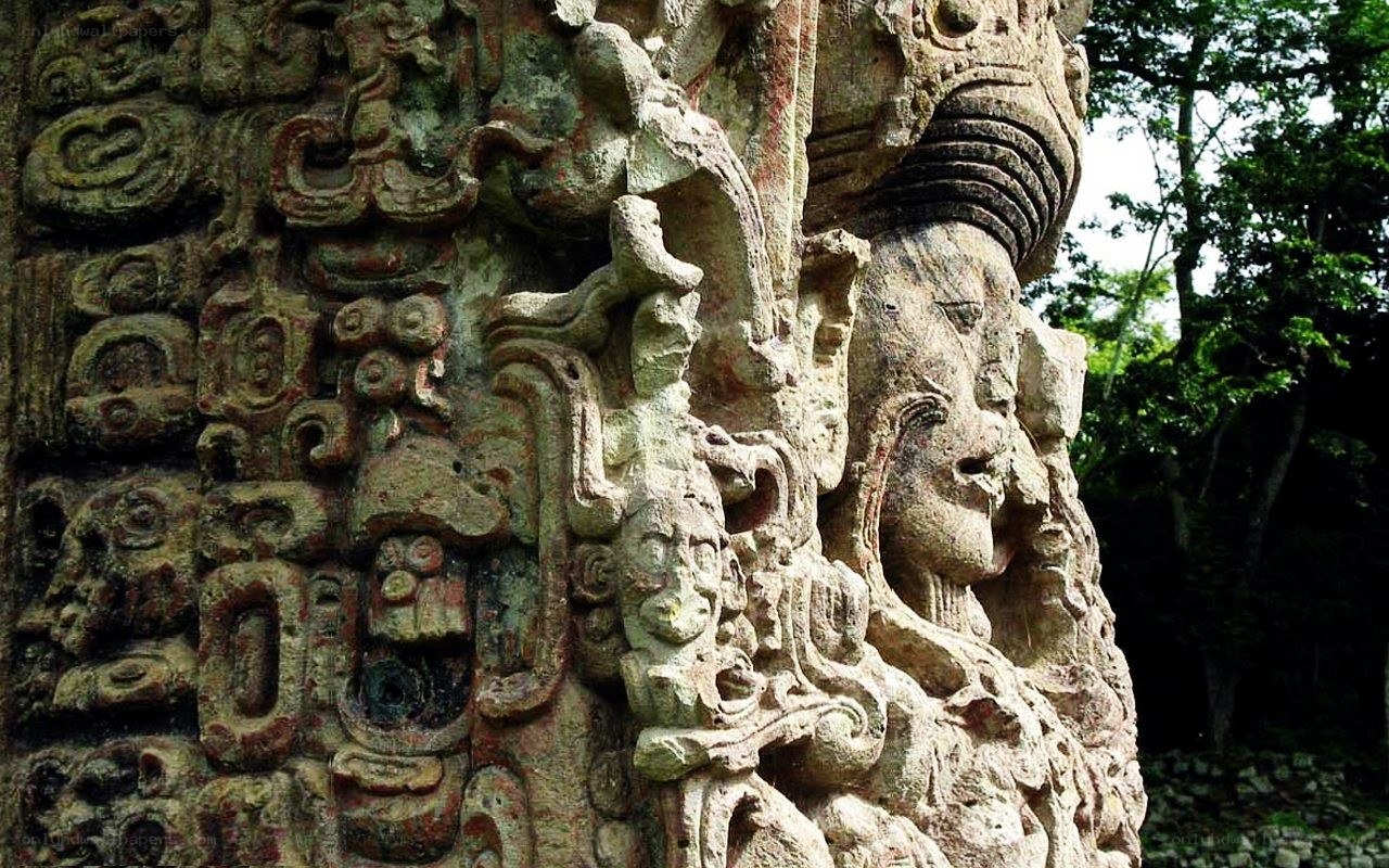 Mayan stone carving at Palenque