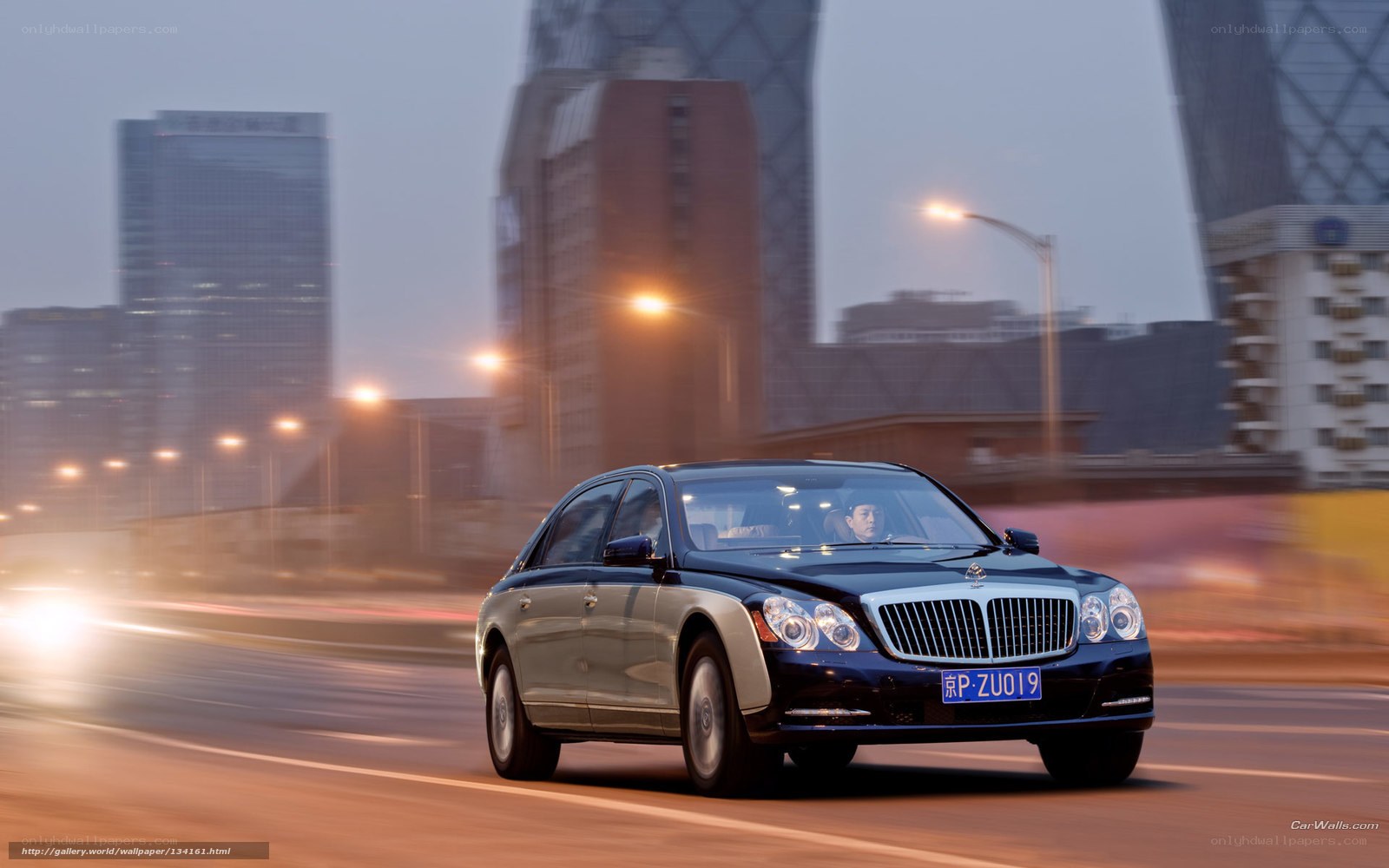 Maybach driving in city