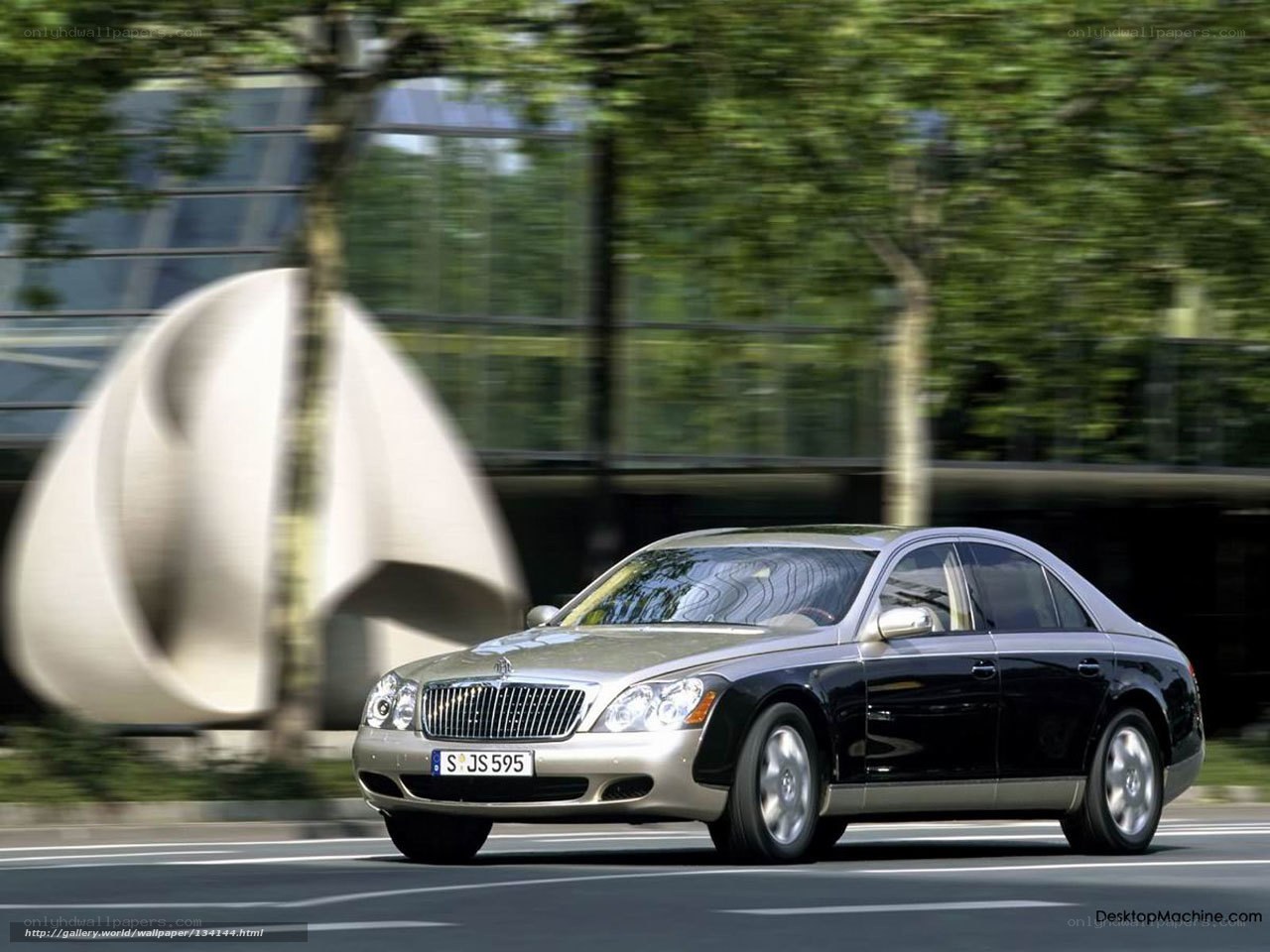 Maybach driving on city street