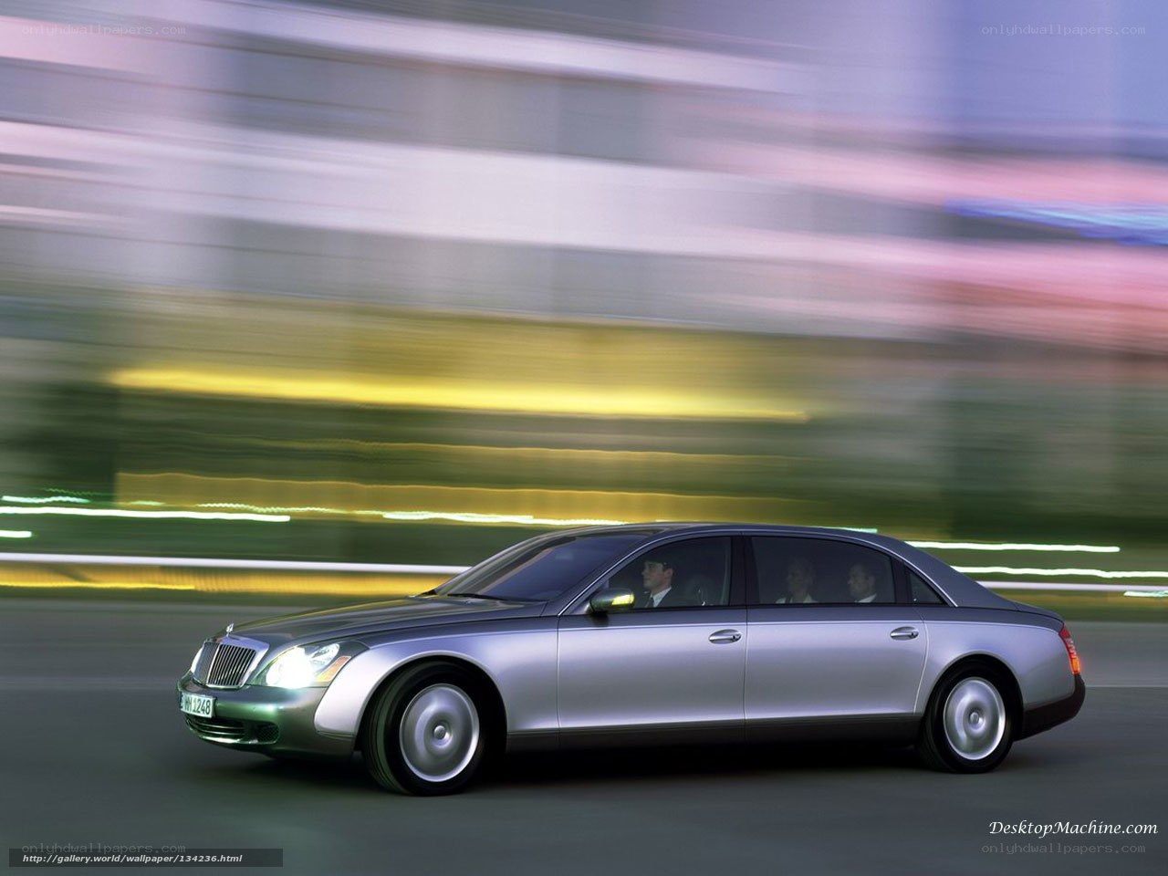 Maybach luxury sedan in motion