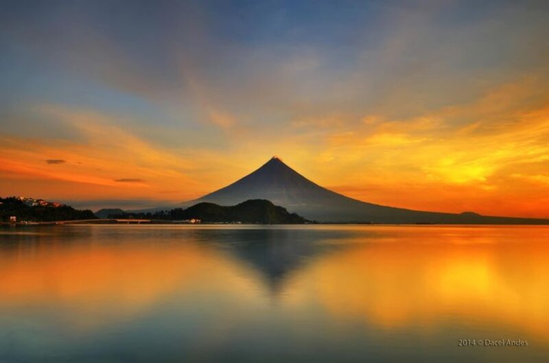 Mayon Volcano at Sunset