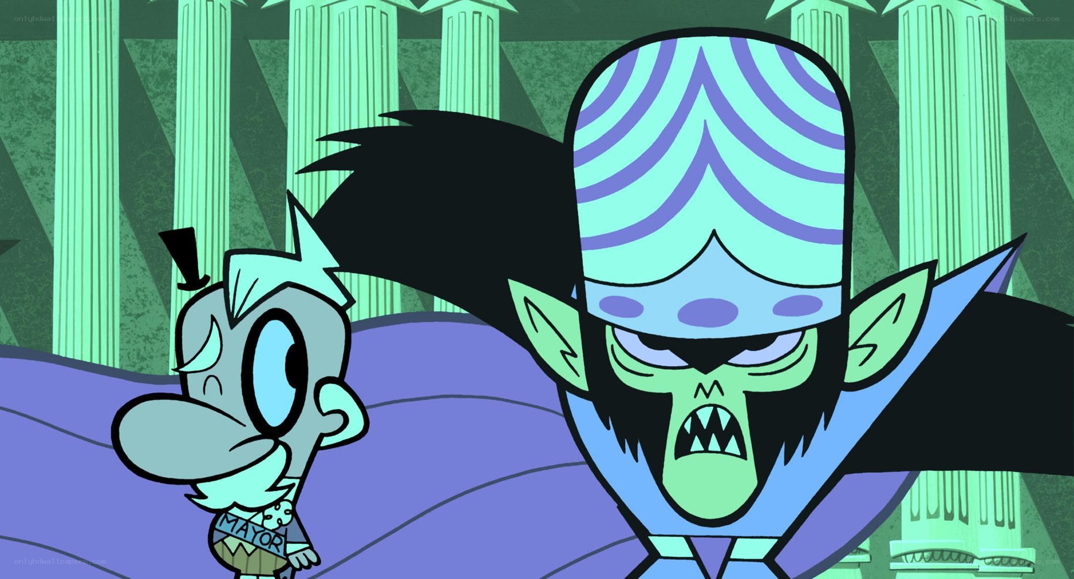 Mayor and Mojo Jojo in a temple