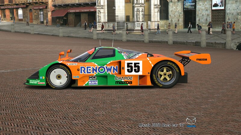 Mazda 787B Race Car — Orange, Calm