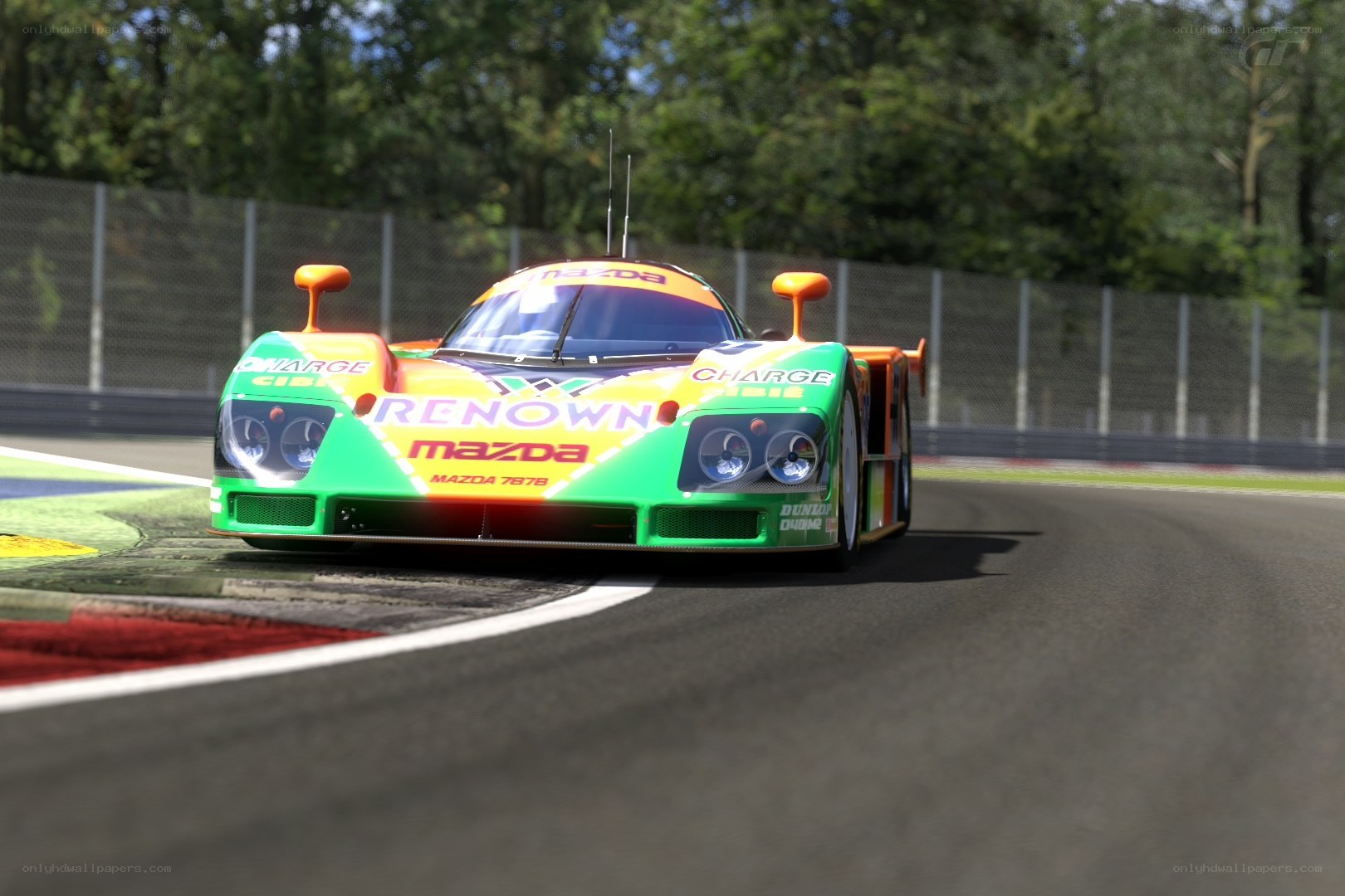 Mazda 787B racing on track