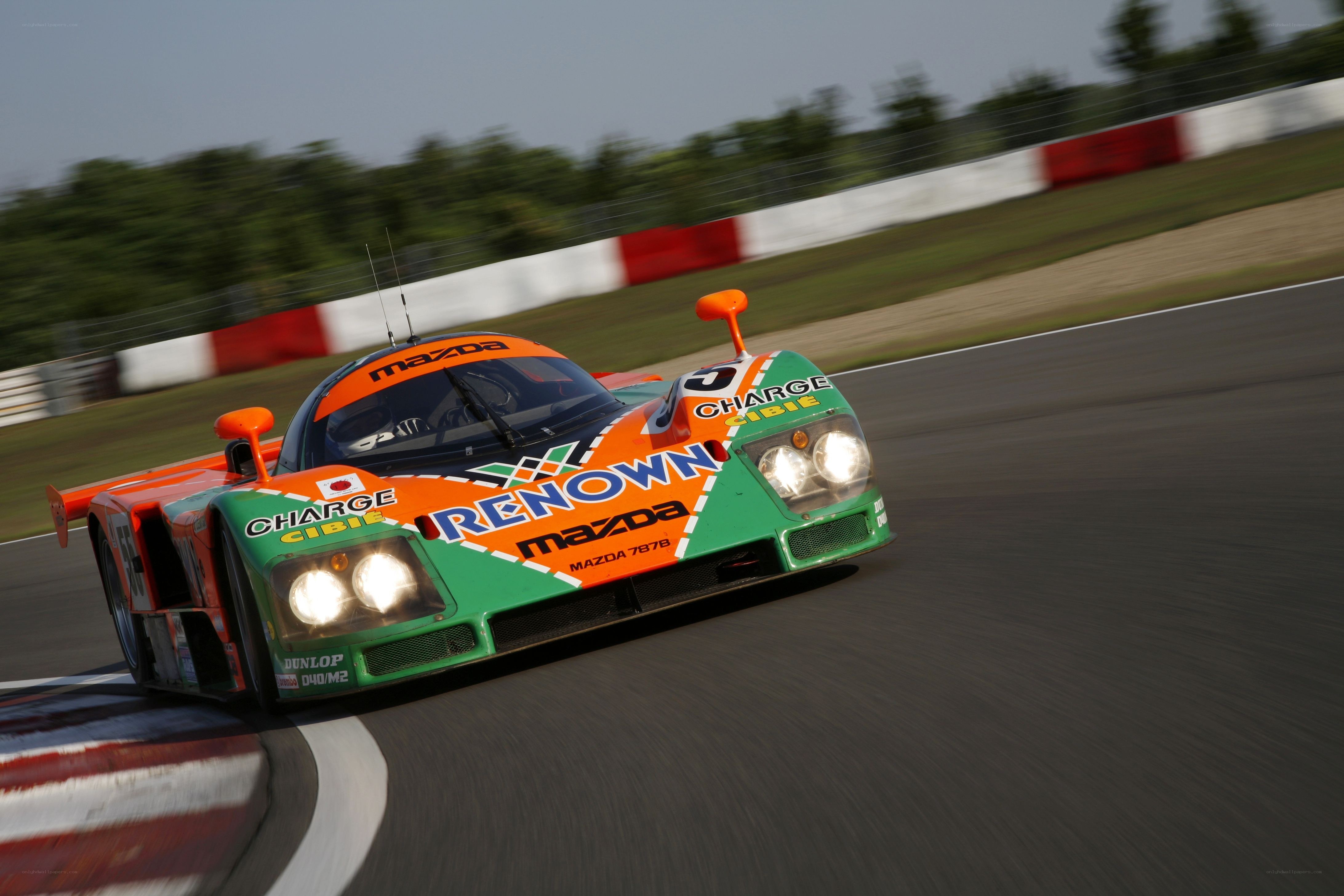 Mazda 787B racing on track