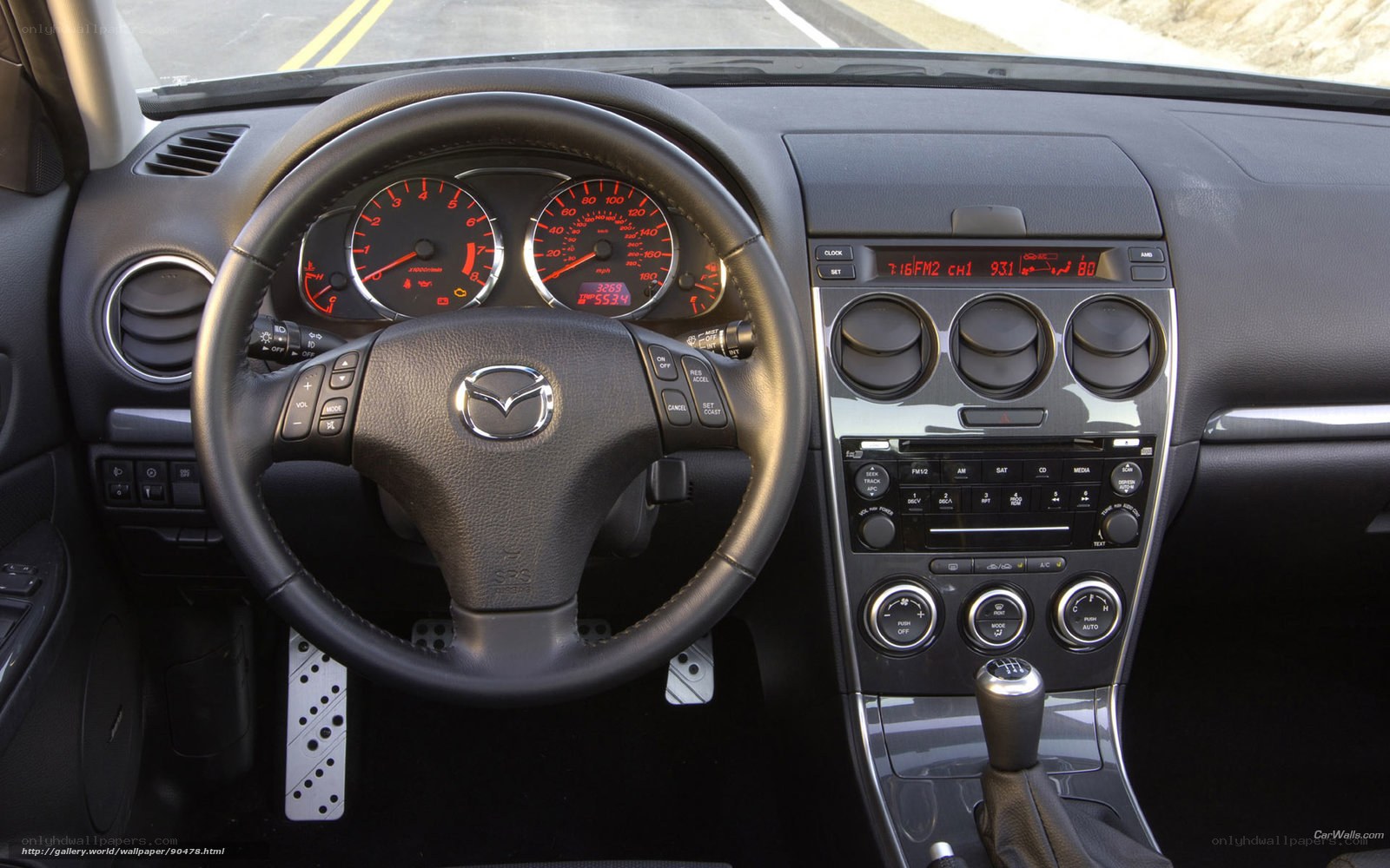 Mazda car interior dashboard