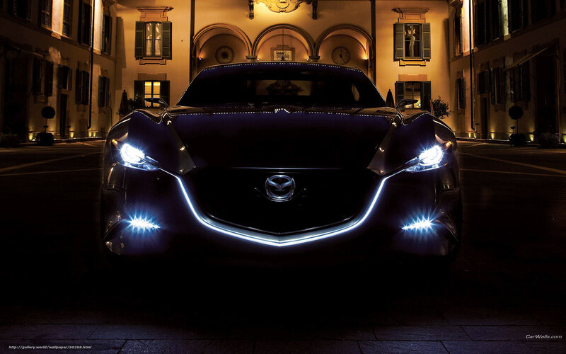 Mazda concept car at night