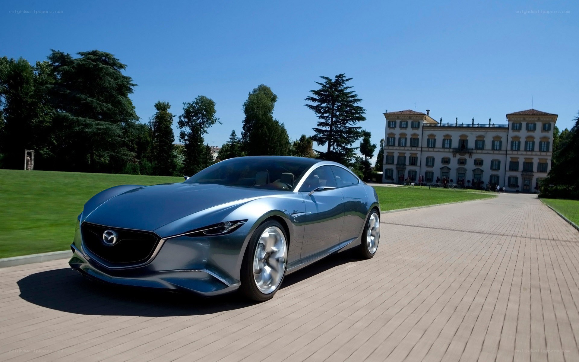 Mazda concept car on driveway