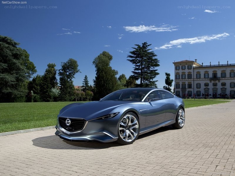 Mazda concept car on driveway
