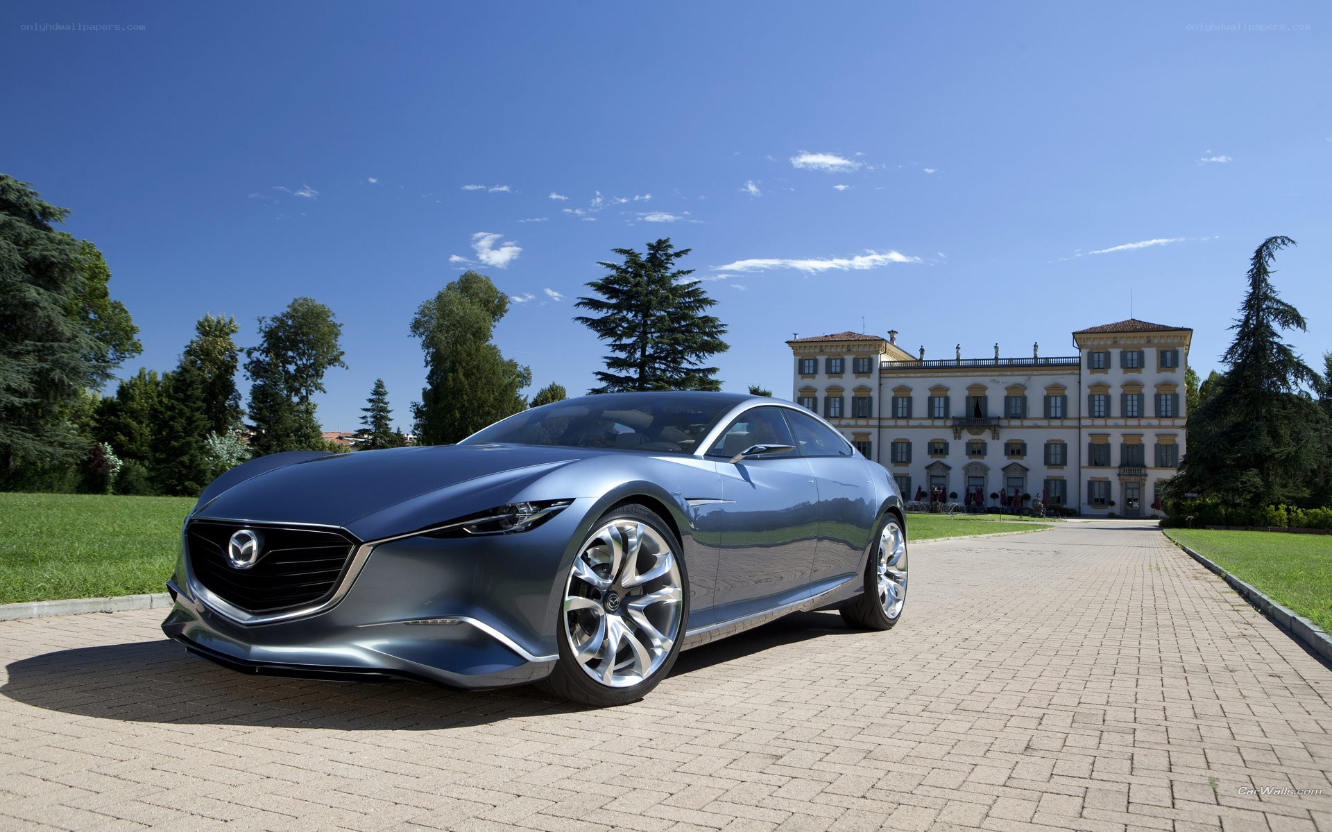 Mazda concept car on driveway