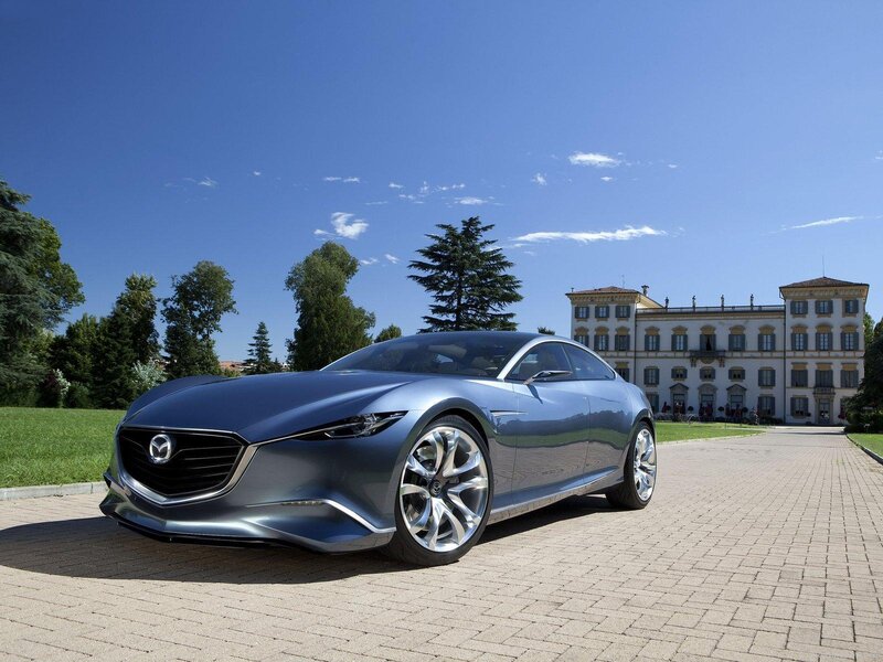 Mazda concept car on driveway